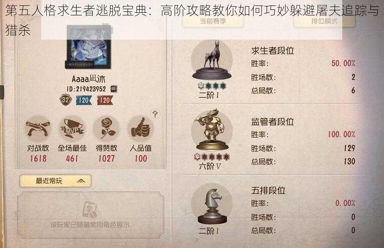 第五人格求生者逃脱宝典:高阶攻略教你如何巧妙躲避屠夫追踪与猎杀