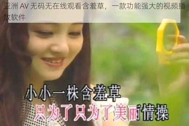 亚洲 AV 无码无在线观看含羞草,一款功能强大的视频播放软件