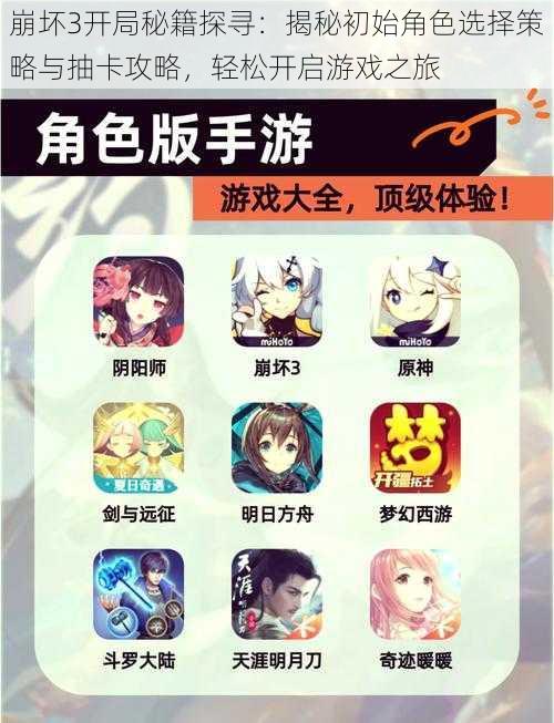 崩坏3开局秘籍探寻:揭秘初始角色选择策略与抽卡攻略,轻松开启游戏之旅