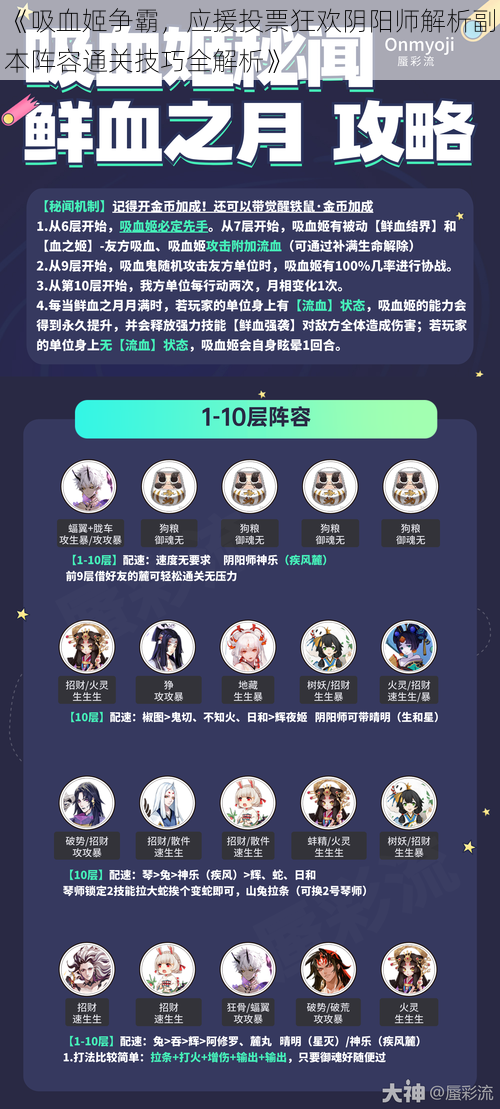 《吸血姬争霸,应援投票狂欢阴阳师解析副本阵容通关技巧全解析》