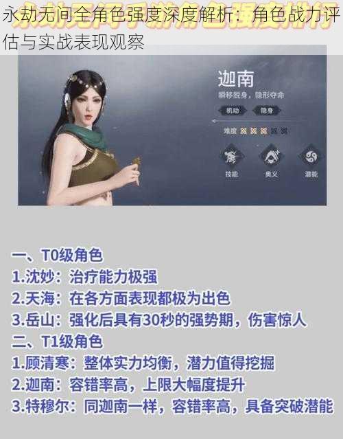 永劫无间全角色强度深度解析:角色战力评估与实战表现观察