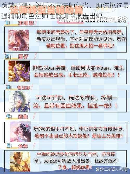 跨越星弧:解析不同法师优劣,助你挑选最强辅助角色法师性能测评报告出炉