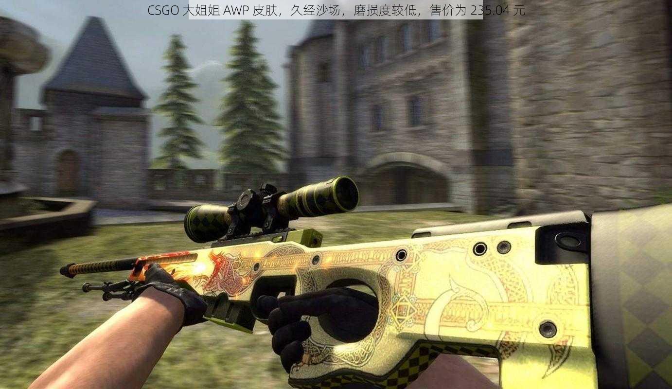 CSGO 大姐姐 AWP 皮肤,久经沙场,磨损度较低,售价为 235.04 元