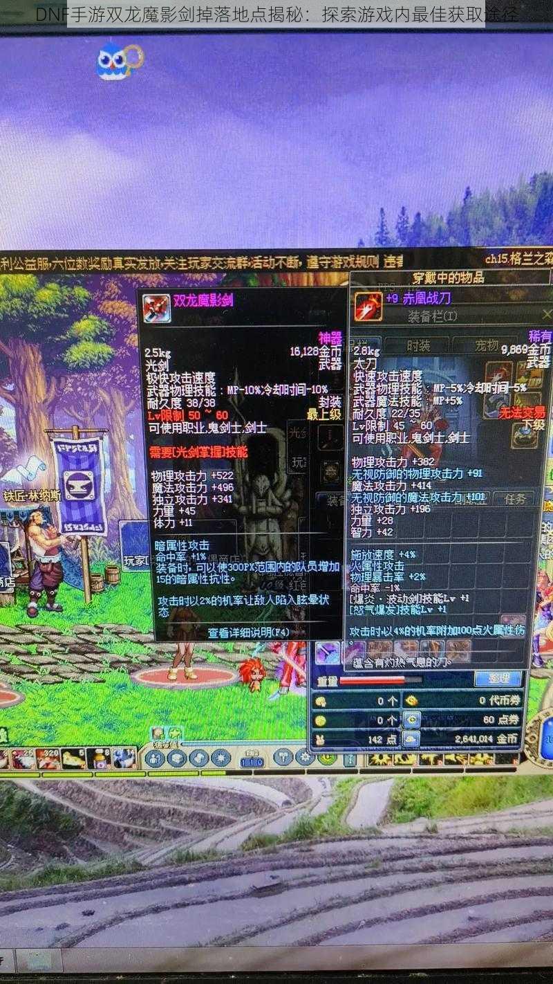 DNF手游双龙魔影剑掉落地点揭秘:探索游戏内最佳获取途径