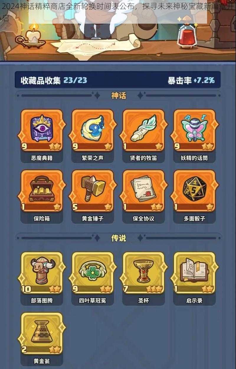 2024神话精粹商店全新轮换时间表公布,探寻未来神秘宝藏新篇章开启