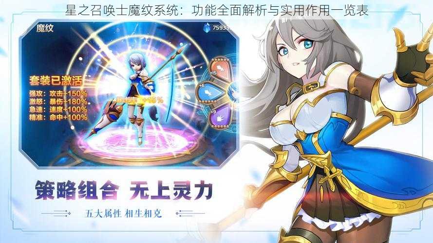 星之召唤士魔纹系统:功能全面解析与实用作用一览表