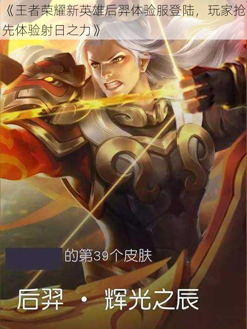 《王者荣耀新英雄后羿体验服登陆,玩家抢先体验射日之力》