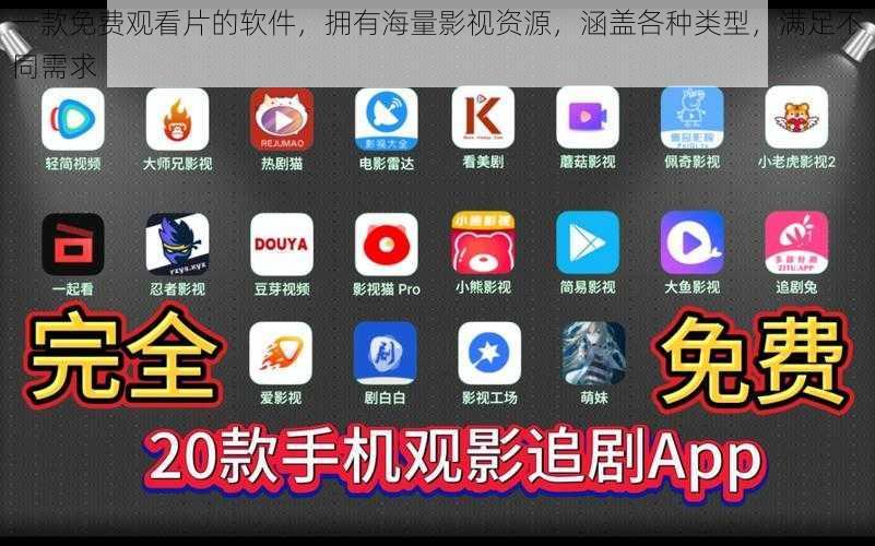 一款免费观看片的软件,拥有海量影视资源,涵盖各种类型,满足不同需求