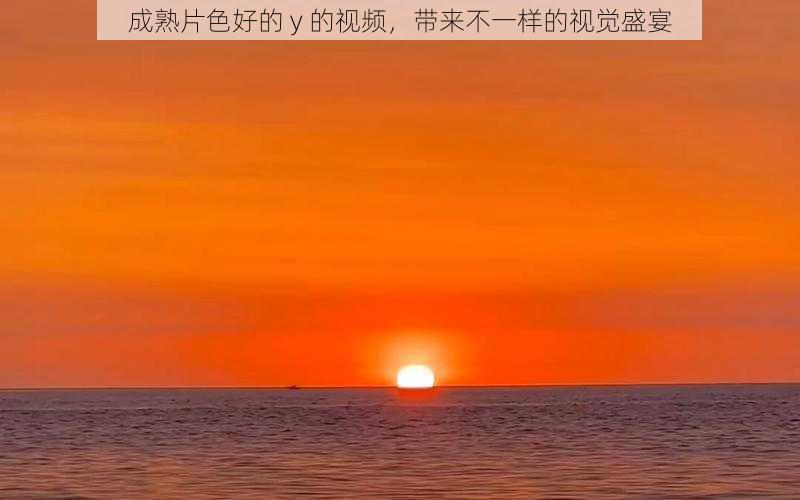 成熟片色好的 y 的视频,带来不一样的视觉盛宴