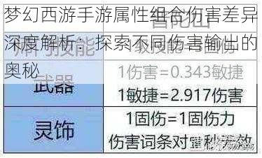 梦幻西游手游属性组合伤害差异深度解析:探索不同伤害输出的奥秘