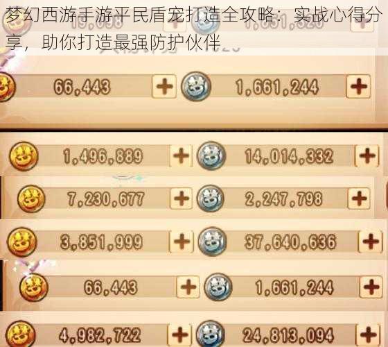 梦幻西游手游平民盾宠打造全攻略:实战心得分享,助你打造最强防护伙伴