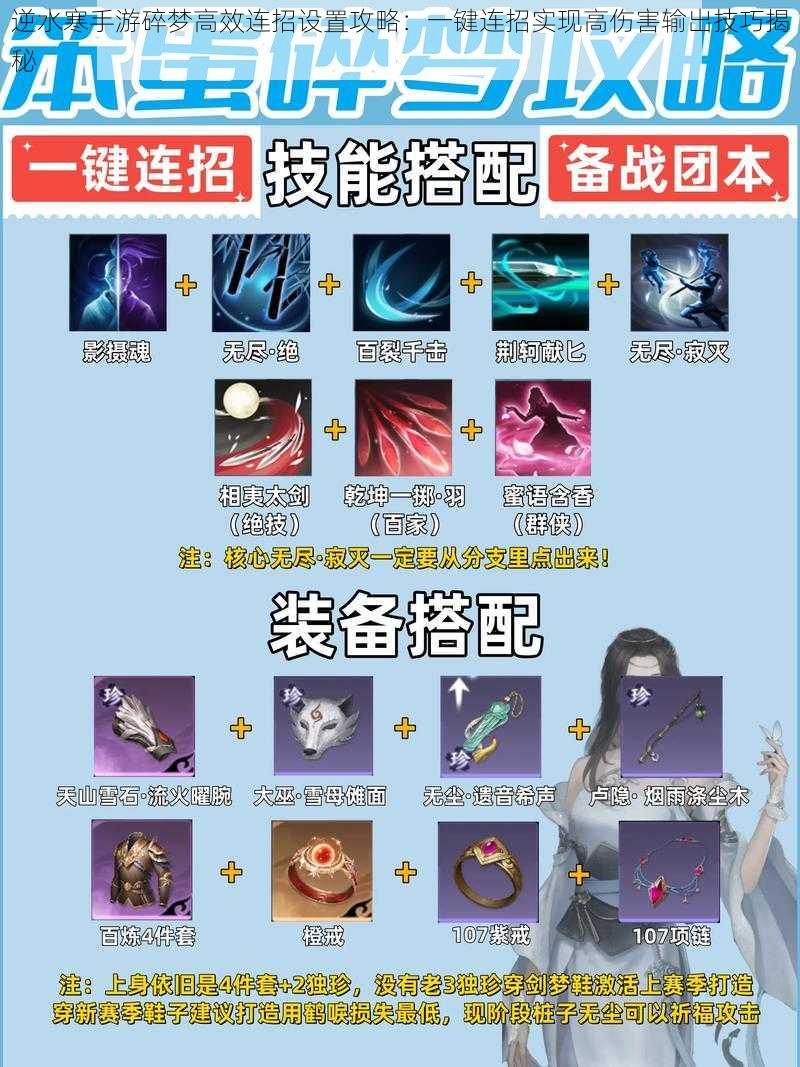 逆水寒手游碎梦高效连招设置攻略:一键连招实现高伤害输出技巧揭秘