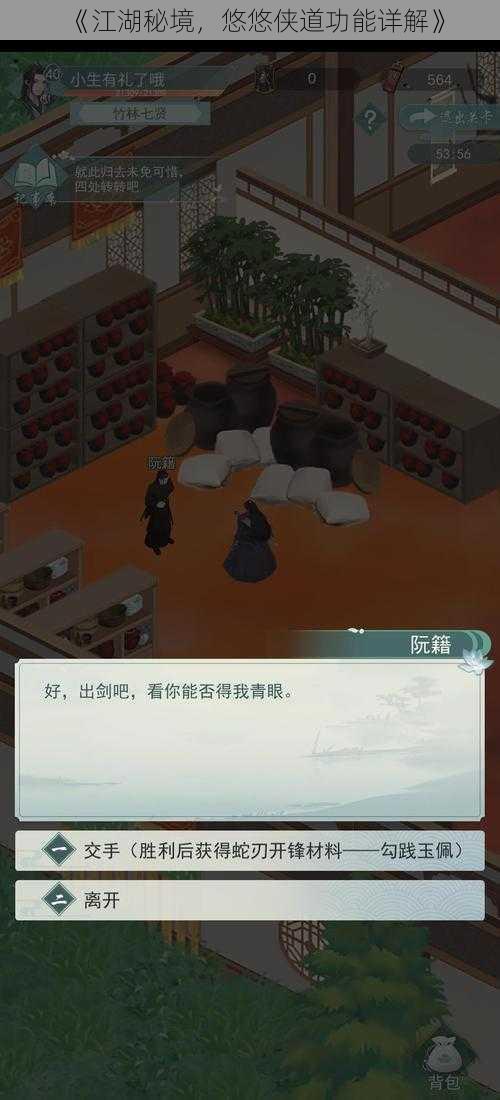 《江湖秘境,悠悠侠道功能详解》