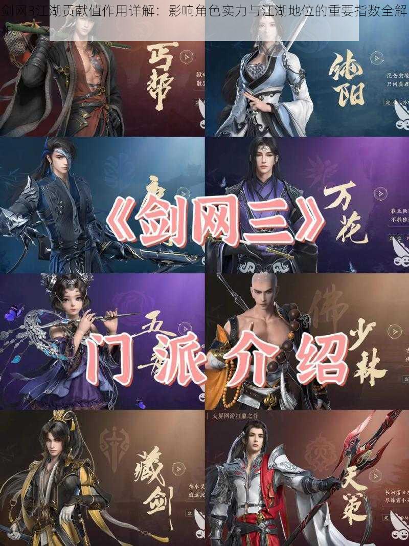 剑网3江湖贡献值作用详解:影响角色实力与江湖地位的重要指数全解析