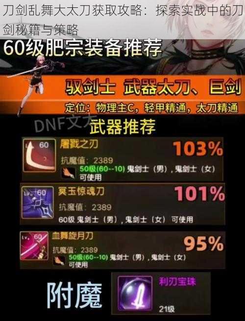 刀剑乱舞大太刀获取攻略:探索实战中的刀剑秘籍与策略