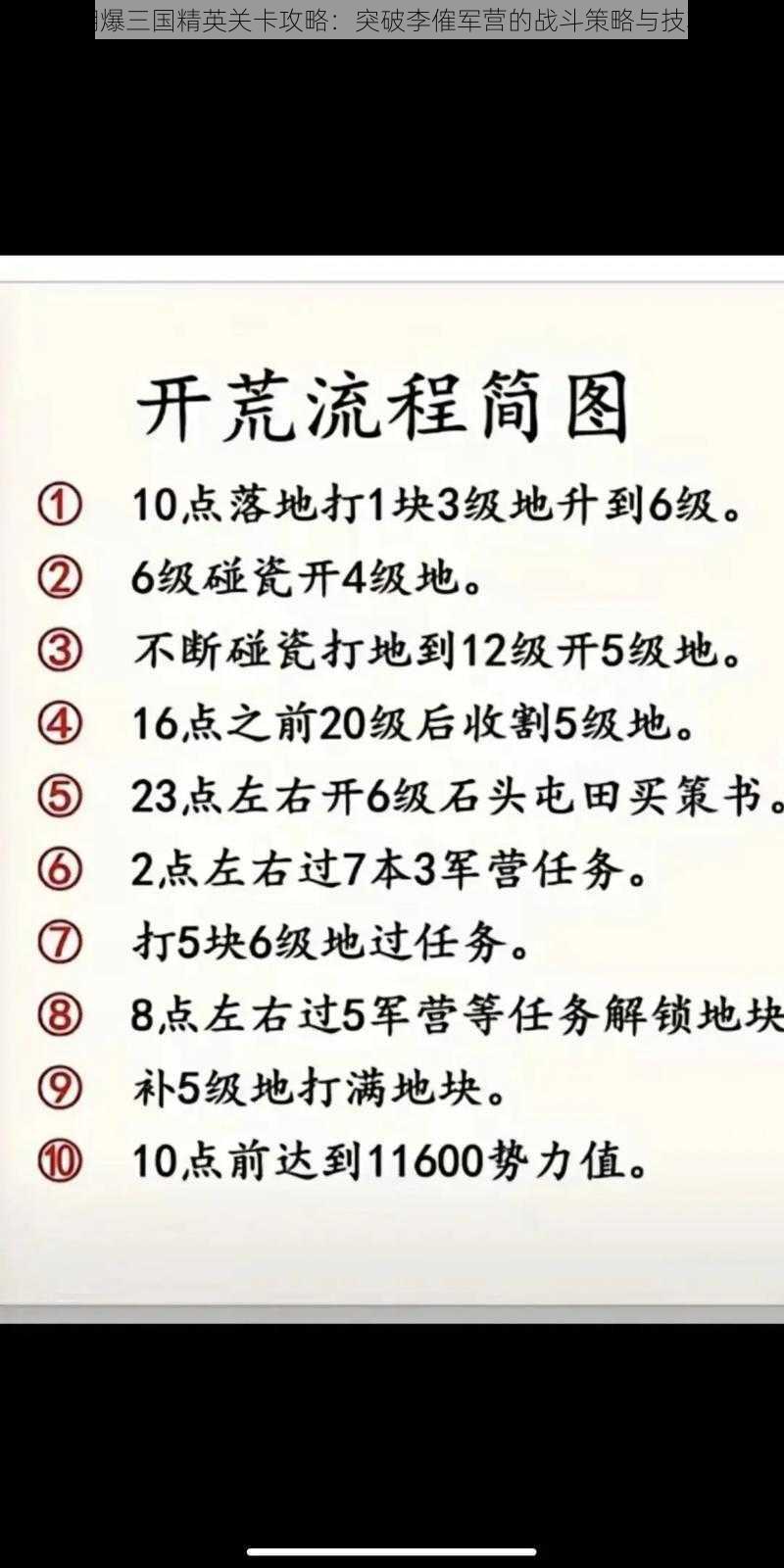 潮爆三国精英关卡攻略:突破李傕军营的战斗策略与技巧