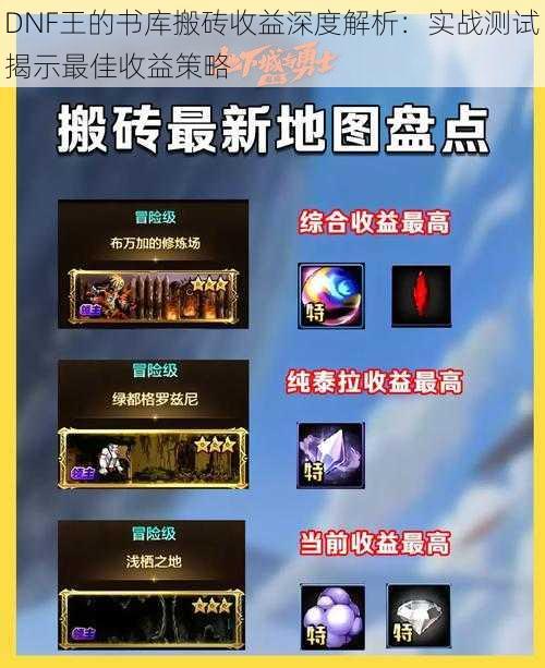 DNF王的书库搬砖收益深度解析:实战测试揭示最佳收益策略