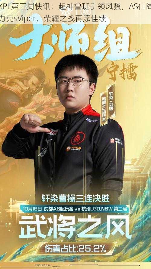KPL第三周快讯:超神鲁班引领风骚,AS仙阁力克sViper,荣耀之战再添佳绩