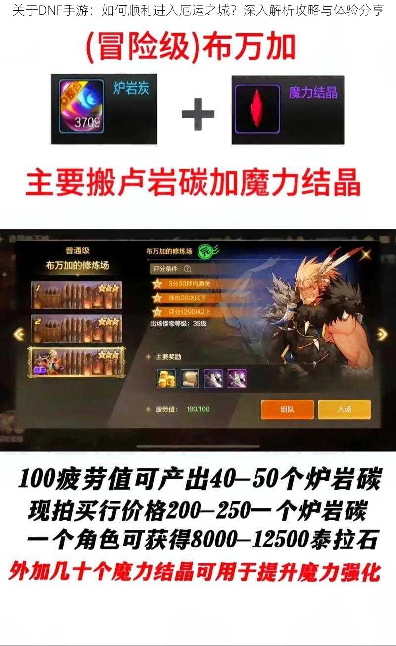 关于DNF手游:如何顺利进入厄运之城?深入解析攻略与体验分享