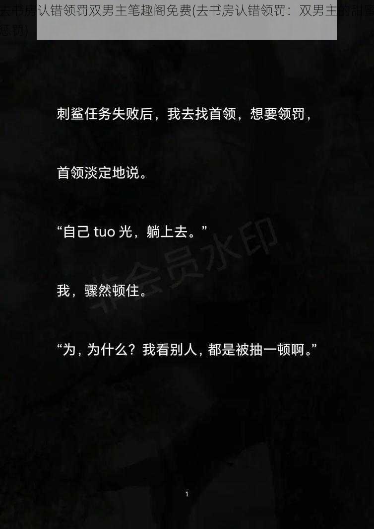 去书房认错领罚双男主笔趣阁免费(去书房认错领罚:双男主的甜蜜惩罚)