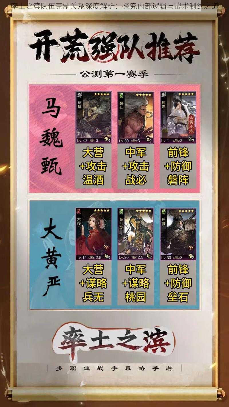 率土之滨队伍克制关系深度解析:探究内部逻辑与战术制约之道