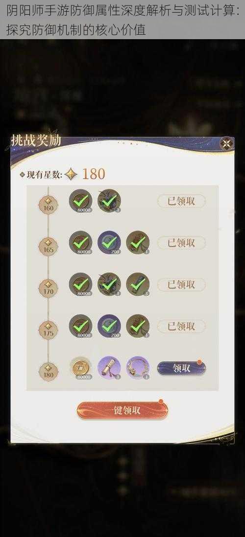 阴阳师手游防御属性深度解析与测试计算:探究防御机制的核心价值