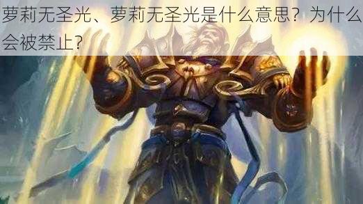 萝莉无圣光、萝莉无圣光是什么意思?为什么会被禁止?