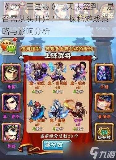 《少年三国志》一天未签到,是否需从头开始?——探秘游戏策略与影响分析