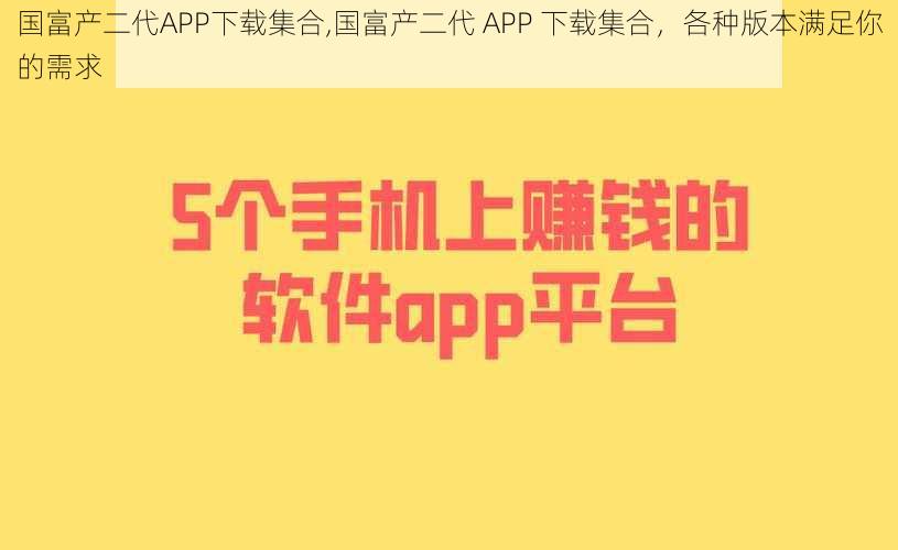 国富产二代APP下载集合,国富产二代 APP 下载集合,各种版本满足你的需求