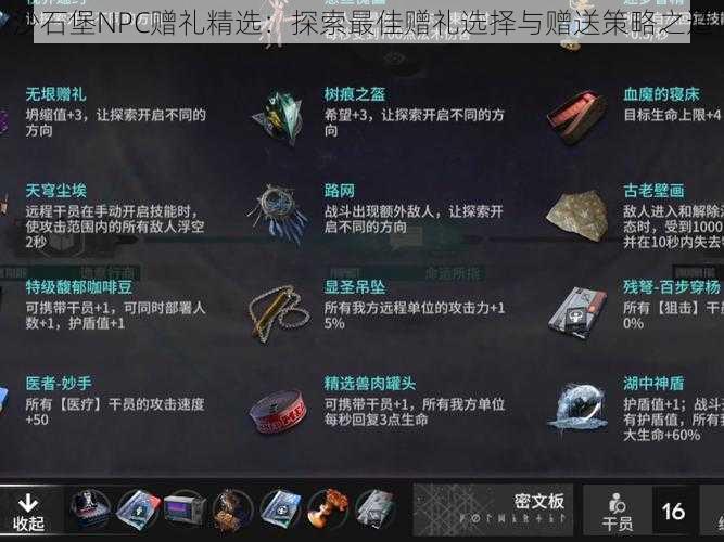 沙石堡NPC赠礼精选:探索最佳赠礼选择与赠送策略之道