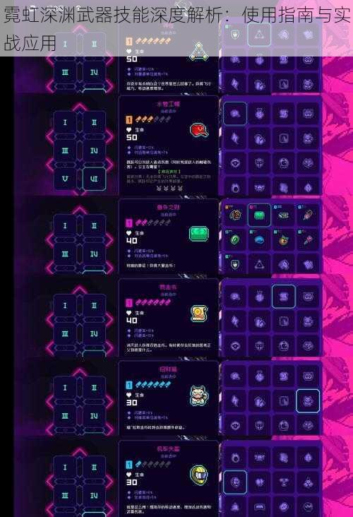 霓虹深渊武器技能深度解析:使用指南与实战应用