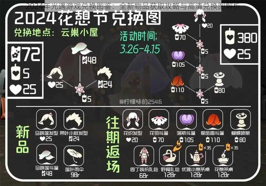 2024年光遇游戏兑换图鉴:全新物品获取攻略与高清兑换图解析