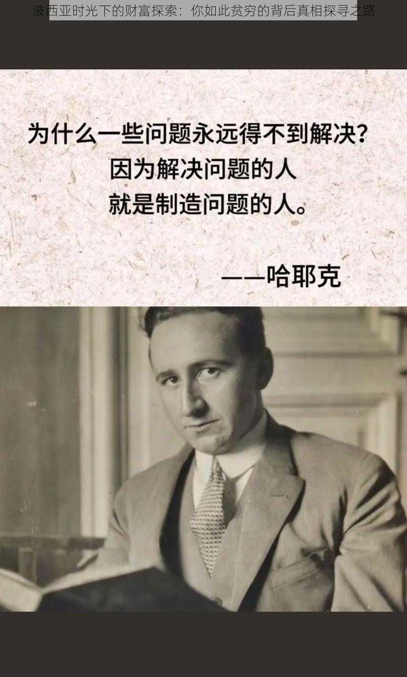 波西亚时光下的财富探索:你如此贫穷的背后真相探寻之路