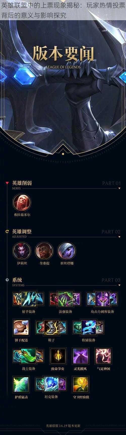 英雄联盟中的上票现象揭秘:玩家热情投票背后的意义与影响探究