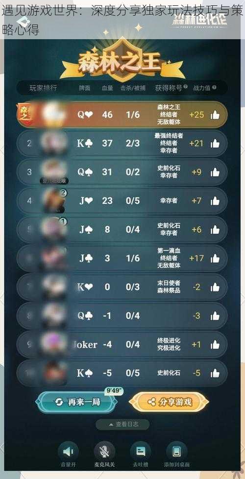 遇见游戏世界:深度分享独家玩法技巧与策略心得