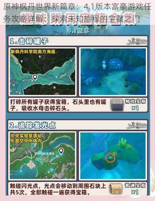 原神枫丹世界新篇章:4.1版本富豪游戏任务攻略详解:探索未知旅程的宝藏之门
