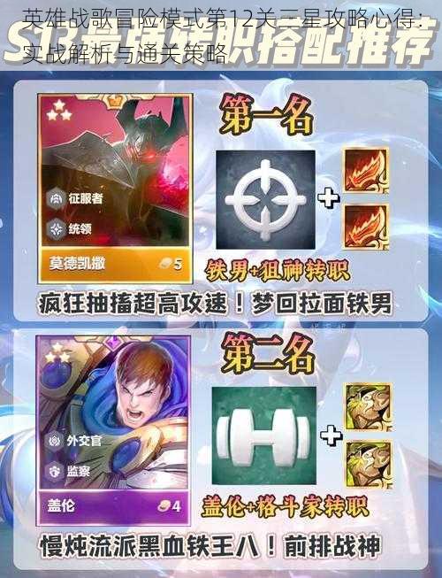 英雄战歌冒险模式第12关三星攻略心得:实战解析与通关策略