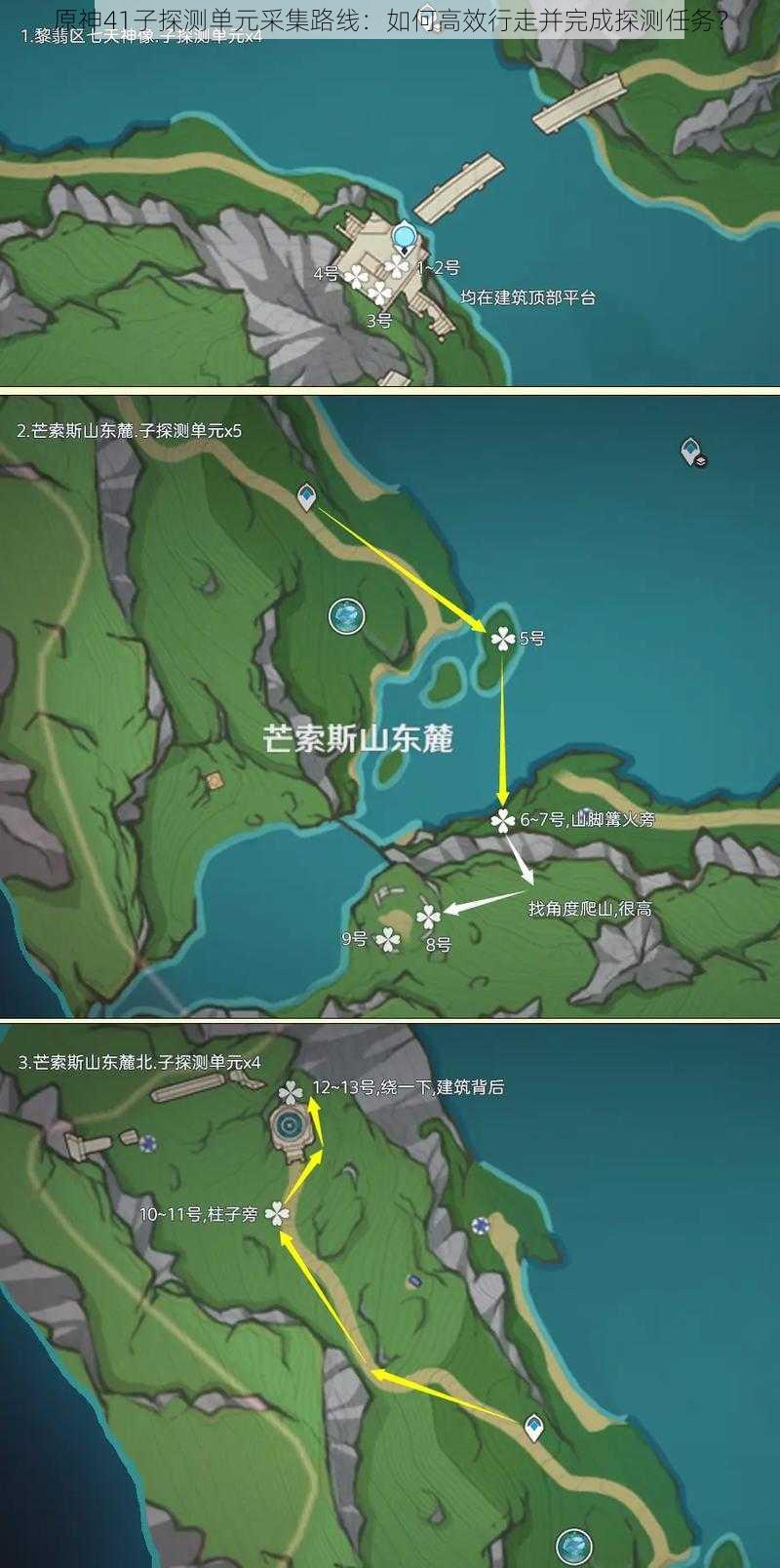原神41子探测单元采集路线:如何高效行走并完成探测任务?