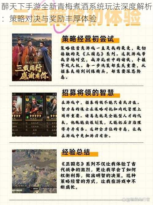 醉天下手游全新青梅煮酒系统玩法深度解析:策略对决与奖励丰厚体验